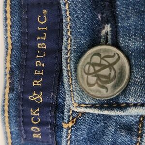 Rock & Republic Berlin Straight Jeans Women’s Size 14M Mid Rise Stretch Denim